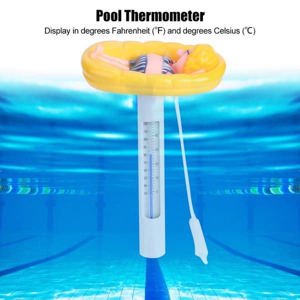 Härlig tecknad form flytande pooltermometer temperaturmätare med ℉/℃ display