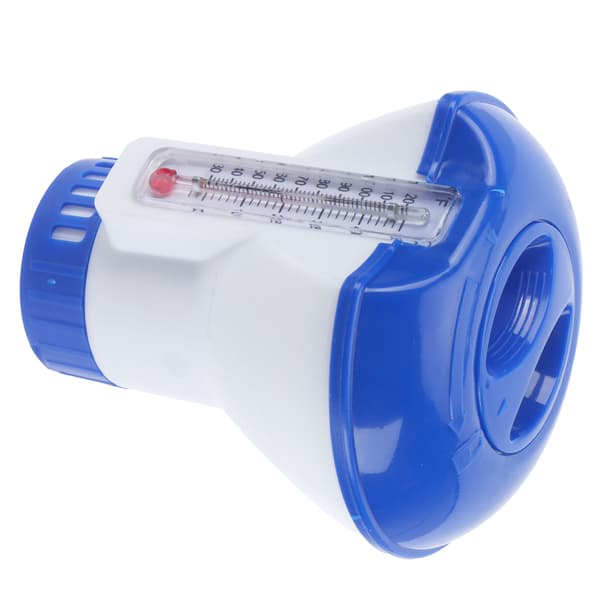 5 tommer flydende kemikaliedispenser til pool med termometer flydende klordispenser