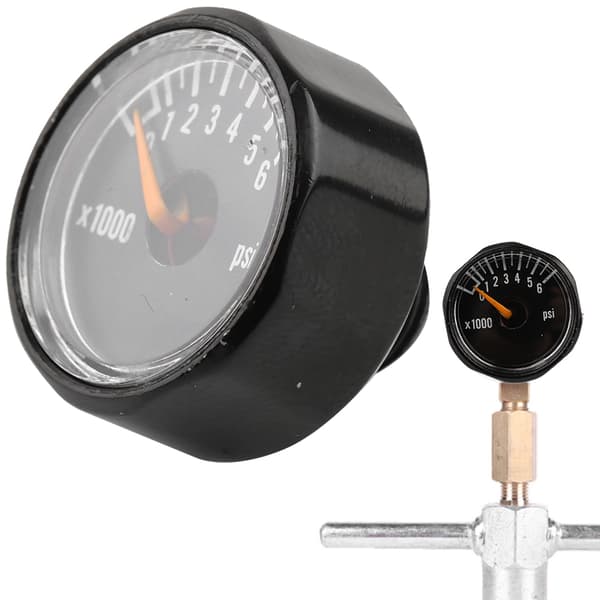 1/8\" NPT Precision CO2-tryckmätare, Mini Koldioxidmanometer, 6000 PSI, Mässingskoppling