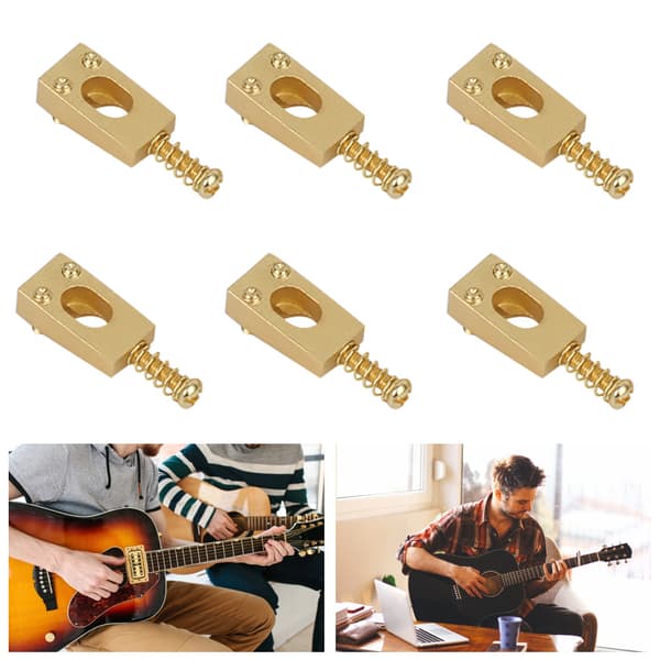 6-pack mässing gitarrstall strängsadlar reservdelar för elgitarr guld 20x10.5x6.5/4.8mm