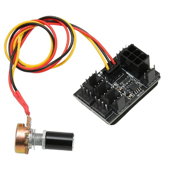 8-vejs PC-køleventilatorhub, 12V DC PWM hastighedsregulator, fleksibelt strømkabel til stationær computer