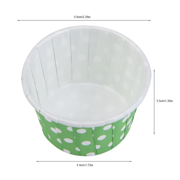 100 STK Mini Cupcakeforme Papir Runde Kagebageforme Muffinsforme Bryllup Hjem Grøn