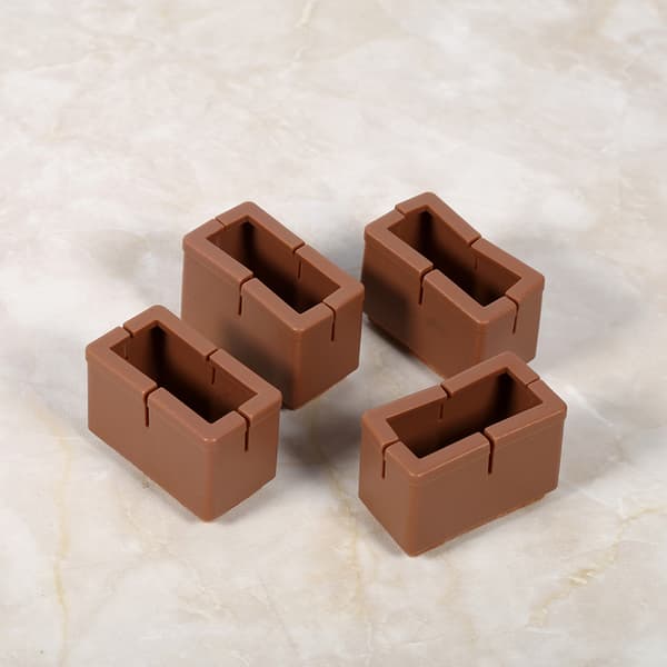 8 st/set stolsbensskydd rektangulära möbelbensskydd med gummisula (kaffe)