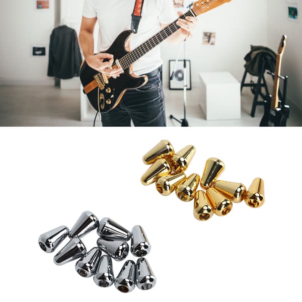 20-pack elgitarr switch tip väljarknopp slitsad plastset silver guld för ersättning
