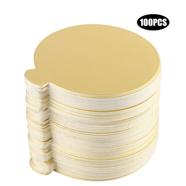 100 st Mousse Tårtbrickor Guld Papper Cupcake Dessert Displaybricka Bröllopsfödelsedagstårta