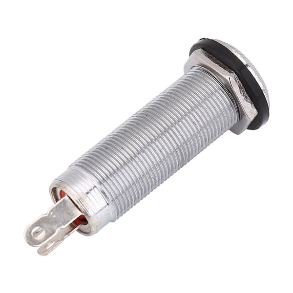 Gängad Barrel Output Jack Plug Socket Connector 1/4 tum för elgitarr och bas silver
