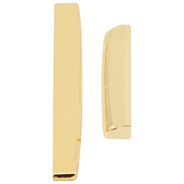 Gyllene mässing 6-strängad akustisk gitarrstallmutter och sadelkit, 74 mm sadel, 1 mutter 1 sadelset