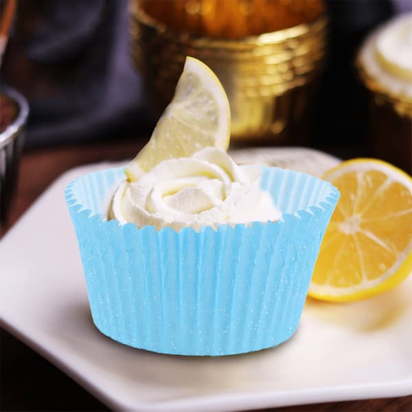 100 STK Mini Cupcakeforme Runde Kagebageforme Muffinsforme Hjemmefest Blå