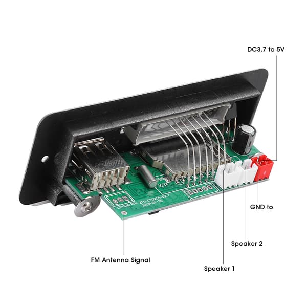 5V USB FM-radio MP3-afspillerkort, lydafkodermodul med effektforstærker til musik, sølv