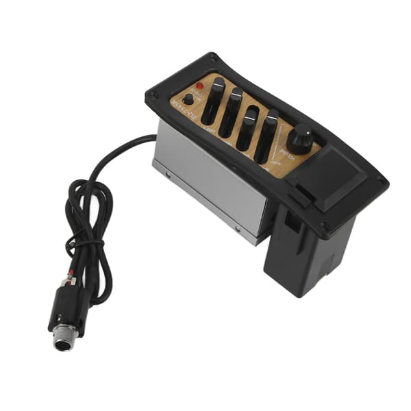 Akustisk Guitar Piezo Pick-Up Pre-Amp 4-Bånds EQ Equalizer System Trækornsfarve 7545R