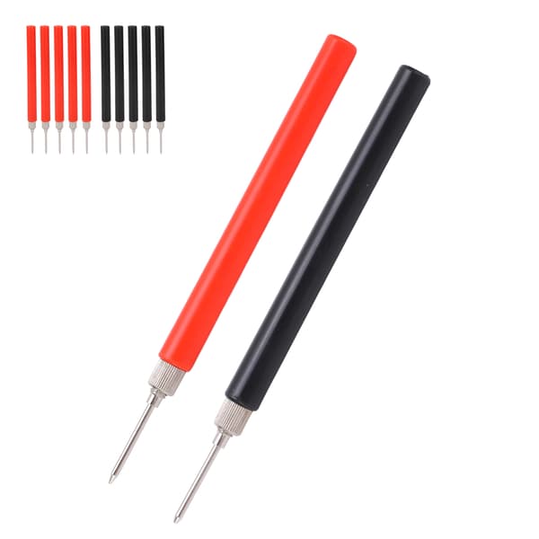 Test Probe Pin Rød Sort DIY Skrueforbindelse Universal Multimeter Testledning Nål til Kredsløb