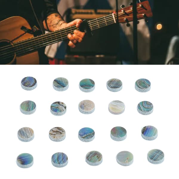 20 st Premium Skal Gitarr Greppbräda Inlägg Prickar Halkfria Slitstarka Greppbräda Bandmarkörer Set