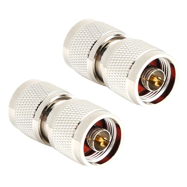 2-pack 50 Ohm N-typ hane till hane rak adapter i mässing