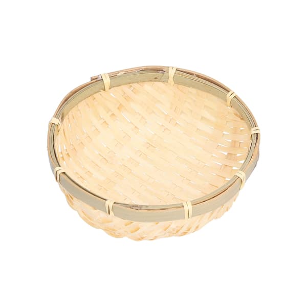 Fruktkorg Handvävd Bambu Mini Multifunktionell Robust Serveringskorgbricka för Vardagsrum Kök 13x4cm