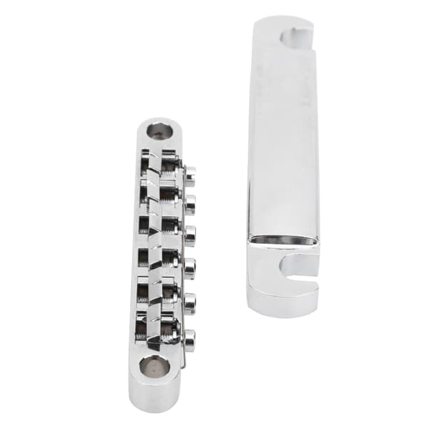 Premium Silver Gitarrstallset för Elgitarr med 1 Stallhuvud & 4 Skruvstänger