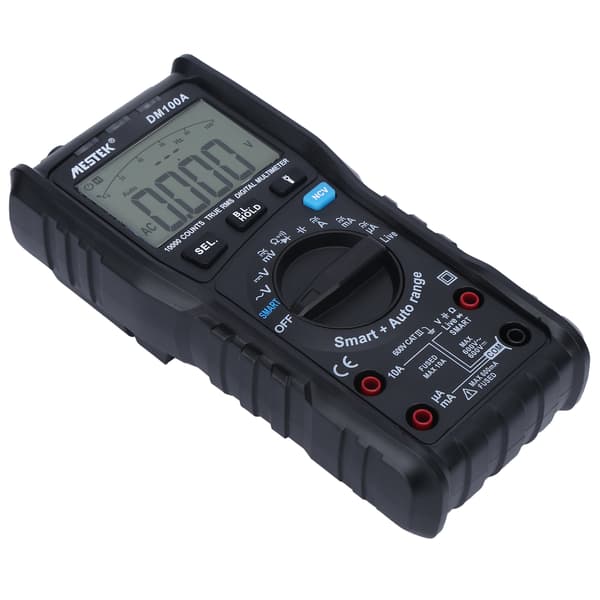 DM100A Digitalt Multimeter Ægte RMS Auto Range Voltmeter Amperemeter Ohm Tester 600V 10A