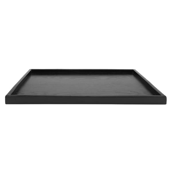 Rektangulär serveringsbricka i massivt trä för te, kaffe, snacks, mat, 35 x 24 cm