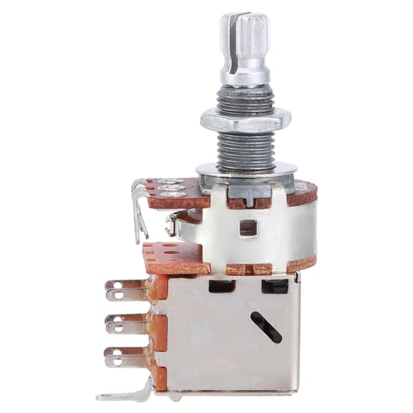 1 st metallgitarr tonkontroll potentiometer a500k 18mm axellängd silver för elgitarr bas push-pull coil tap