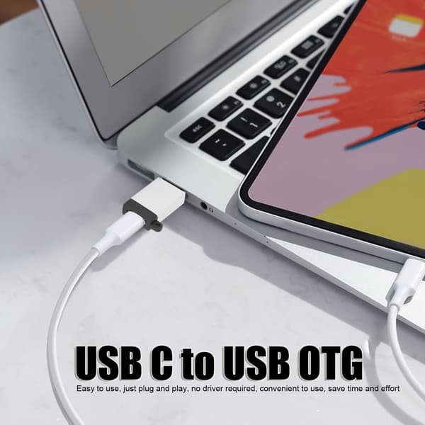 USB 3.0 til USB-C-adapter, Type-C til USB OTG-stik, Plug and Play-konverter til datasynkronisering, sølv