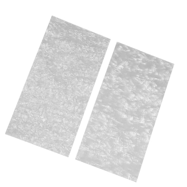2-pack pärlemorvit celluloid gitarrhuvudöverlägg, 0,7 mm, dekorativ faner för akustisk gitarr