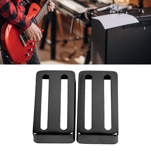 2 stk. sorte messing elektrisk guitar pickup-dækselsæt, kølende ridsefast rustfrit erstatning til guitarhardware