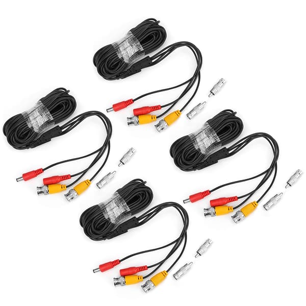 4-pack BNC Video Strömkablar 10m CCTV Övervakningssystem Kablar