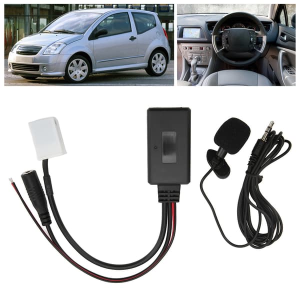 12Pin RD4 Bilstereo Bluetooth Aux-adapterkabel med mikrofon för Citroen C2 C3 C4 C5 C6 C8