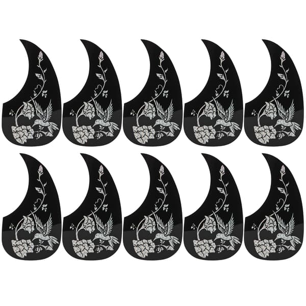 10 st gitarrskyddsplattor PVC Akustisk gitarr Scratch Pickguard Stränginstrumenttillbehör Silver