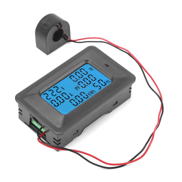 6 i 1 Digital LCD-mätare Spänning 110-250V Ström 100A Effektövervakningspanel med strömtransformator
