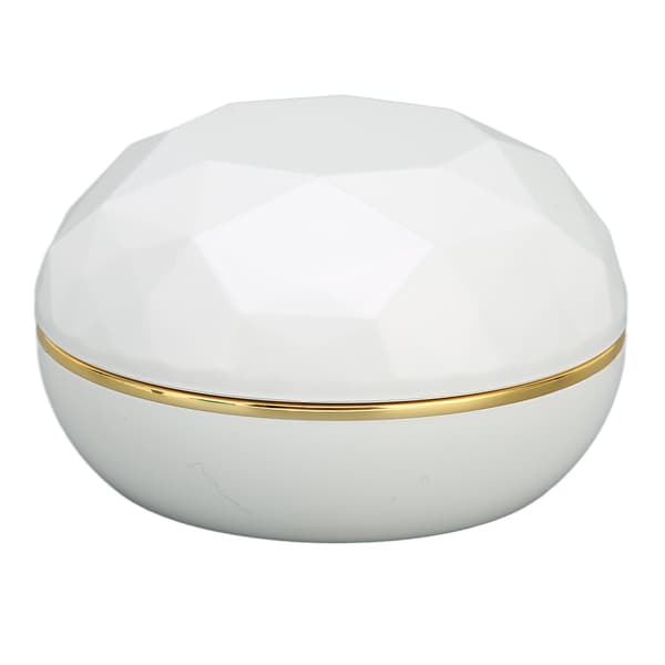 Ringask med LED-ljus Utsökt Elegant Smyckesdisplay Presentask för Bröllopsförslag Förlovning Vit