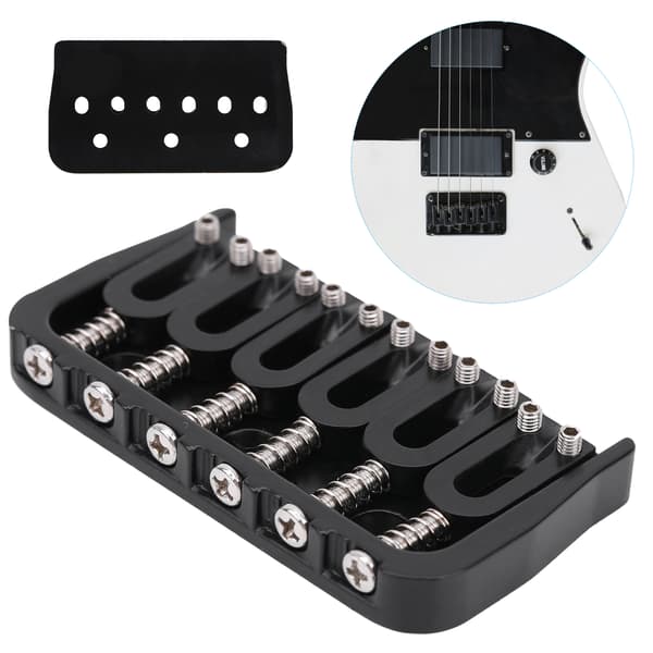 Elgitarrstall 6-strängad GA890 Fast Metall för Gitarrspelare Musiktillbehör Svart