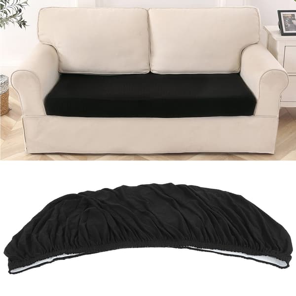Vandtæt Polyester Sofasædebetræk Vaskbart Åndbart Slipcover Hjemmemøbelbeskytter Sort 3 Sæder
