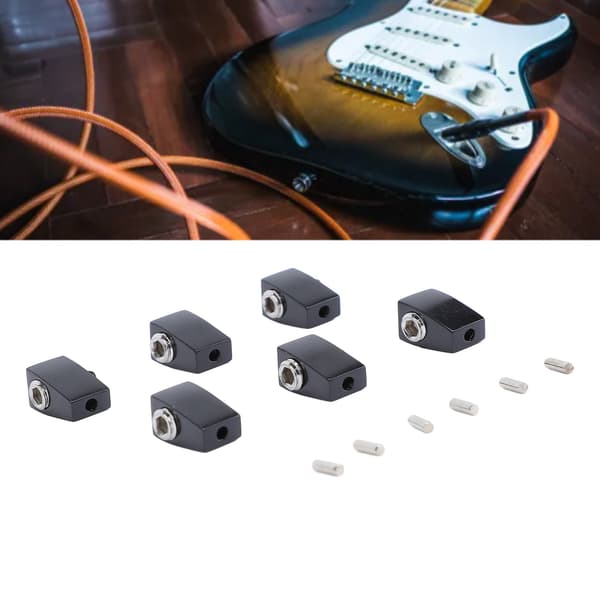 6-pak sorte hovedløse elektriske guitar låsemøtrik- og brokomponenter, split-stil hardware-sæt