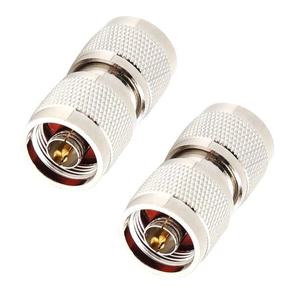 2-pack 50 Ohm N-typ hane till hane rak adapter i mässing