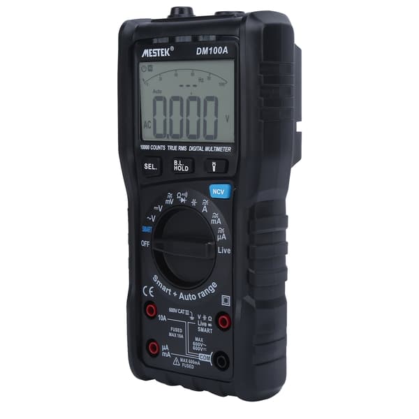 DM100A Digitalt Multimeter Ægte RMS Auto Range Voltmeter Amperemeter Ohm Tester 600V 10A