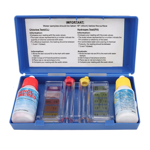 PH klor testkit vandkvalitet testboks tilbehør til swimmingpool