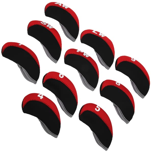 Röda golfklubbskydd i läder, 10-pack putterskydd för klubbor