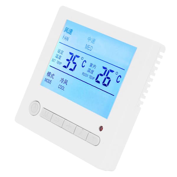 AC220V Smart LCD Termostat Fläktkonvektor Temperaturregulator HVAC Panelbrytare