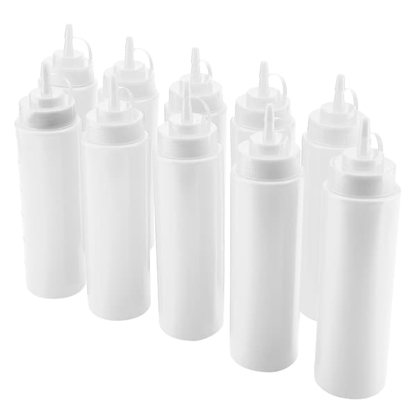 720 ml 10 stk. / sæt plastikkrydderidispenser til sauce, olie, fløde, eddike (hvid)