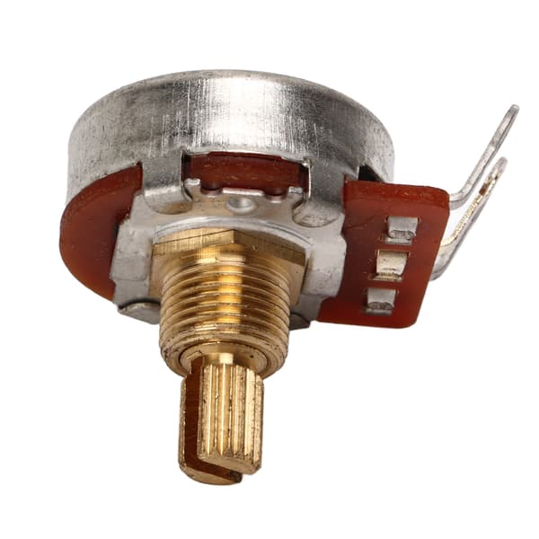 Gitarrpotentiometer i metall med kort axel, brusfri, för volymkontroll till elgitarr, 1 potentiometer 4 brickor