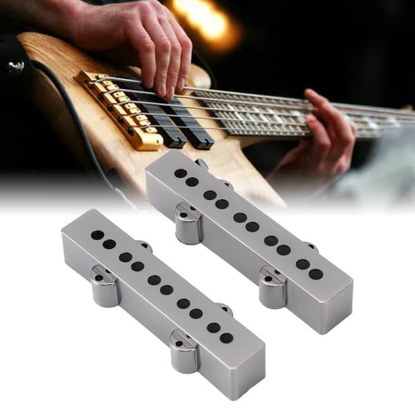Basgitarr Pickup-skydd 5-strängad Elbas Reservdel Kromad ABS-plast 1 Par Hårdvarutillbehör