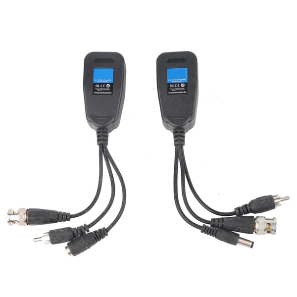 2x HD CVI TVI AHD Passiv Video Audio Balun Transceiver för CCTV-säkerhet