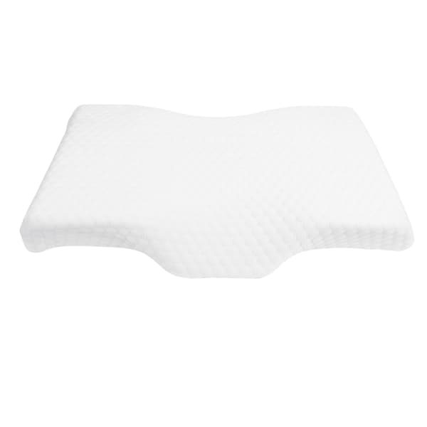 Memory Foam Cervical Kudde Ortopedisk Ventilerad Kudde för Vila, Sovrum, Vit, 52x30x10cm