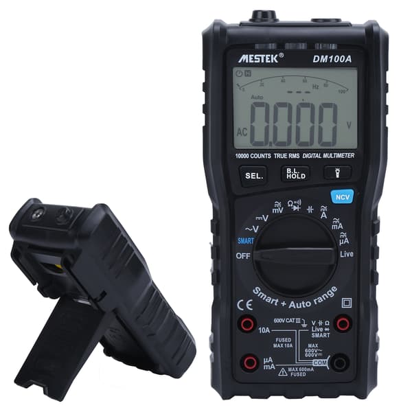 DM100A Digitalt Multimeter Ægte RMS Auto Range Voltmeter Amperemeter Ohm Tester 600V 10A