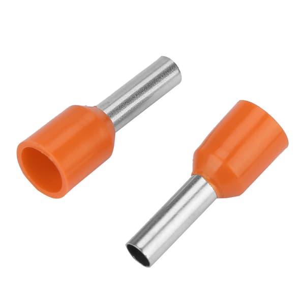 500 stk./sæt E2508 koldpressede terminalrør isolerede terminaler kabelstik (orange)