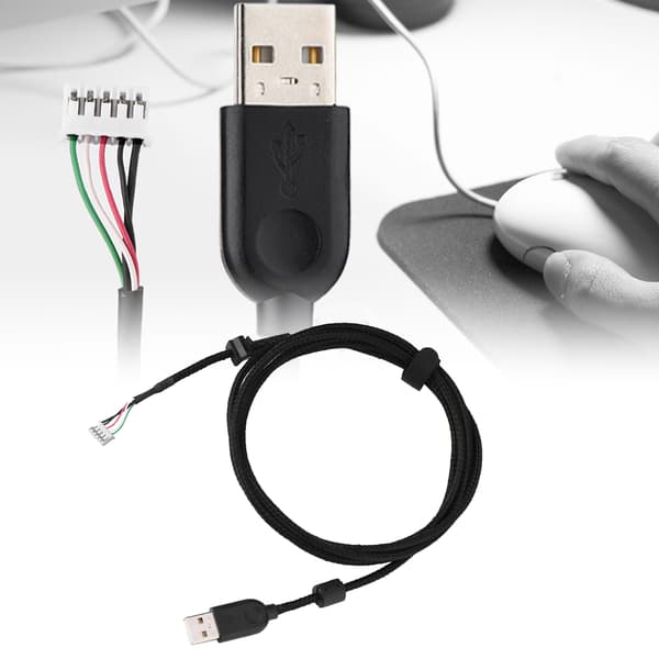 USB-museledning 2,19yd Plug & Play erstatningskabel til Logitech G502