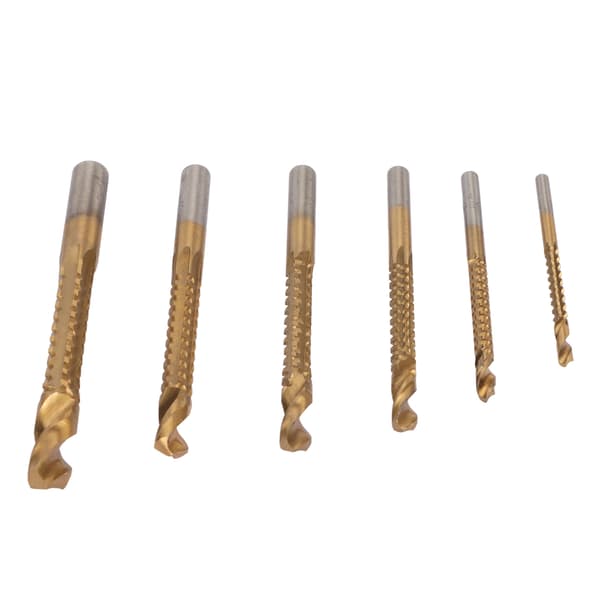 6 stk. spiral savborebit 3 til 8 mm HSS takkede sideborebits til træ, metal, plast
