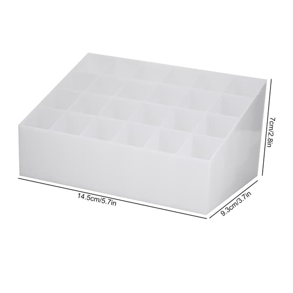 24 Gitre Læbestiftholder Display Stand Kosmetisk Organizer Makeup Opbevaringsboks (Hvid)