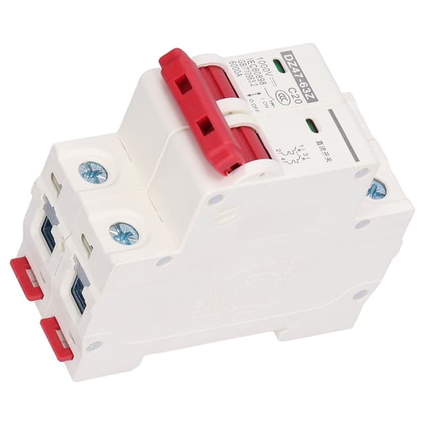 DC dvärgbrytare 2P solcellssystem isolator DIN-skenmontering 1000V 20A DZ47‑63Z C20