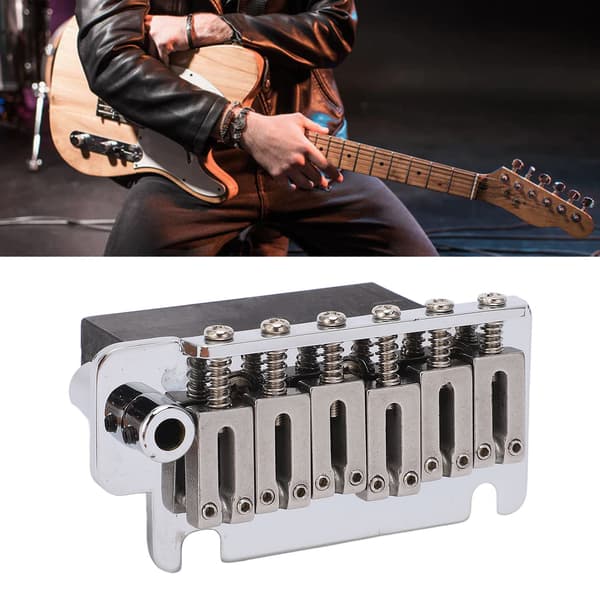 Metall Silver 6-strängad elgitarr Tremolosystem Stall Sadlar Set Reservdel Luthier Gitarrhårdvara 12-delar